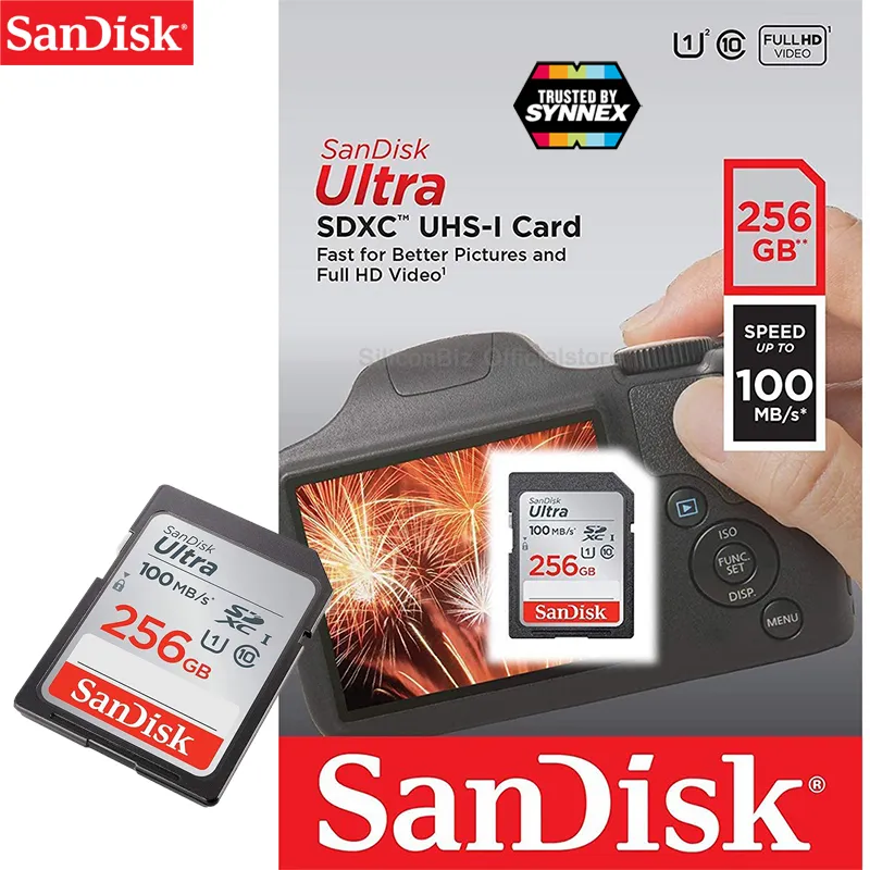 SanDisk Ultra SD Card Class10 256GB SDXC Speed100MB/s (SDSDUNR-256G-GN6IN) ใส่ กล้อง กล้องถ่ายรูป กล้องถ่ายภาพ กล้องคอมแพค กล้องDSLR SONY Panasonic Fuji Cannon Casio Nikon รับประกัน Synnex 10 ปี