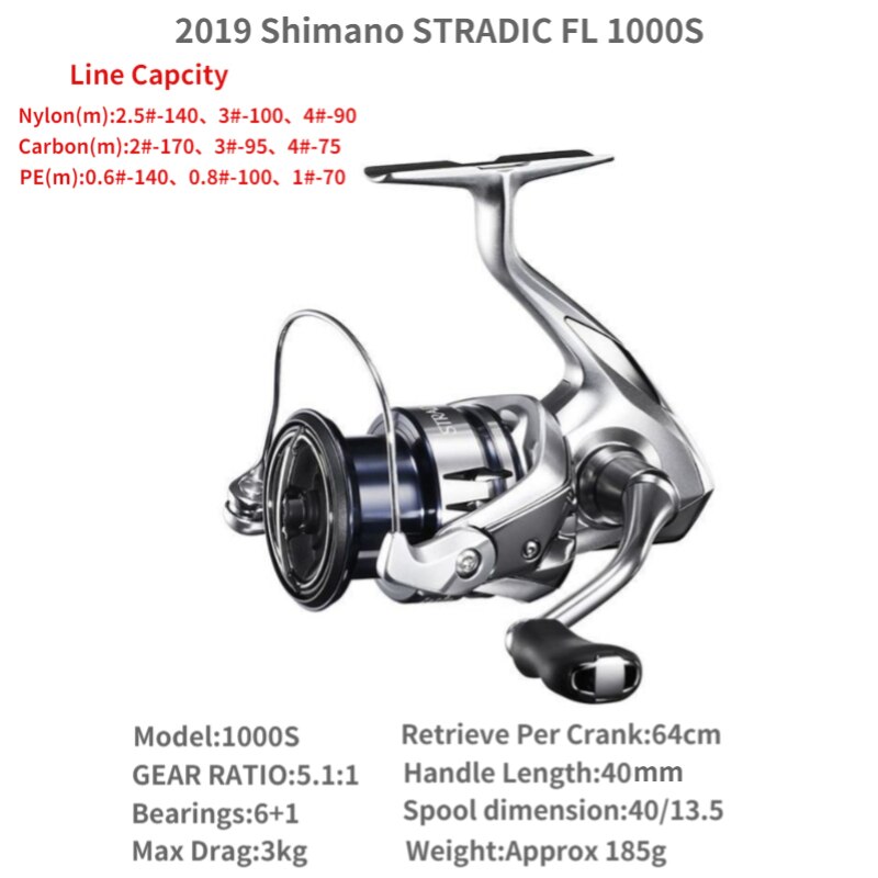 2019 SHIMANO STRADIC 1000 1000S C2000S 2500S 2500 C3000 4000 6+1BB 5.1:1  5.3