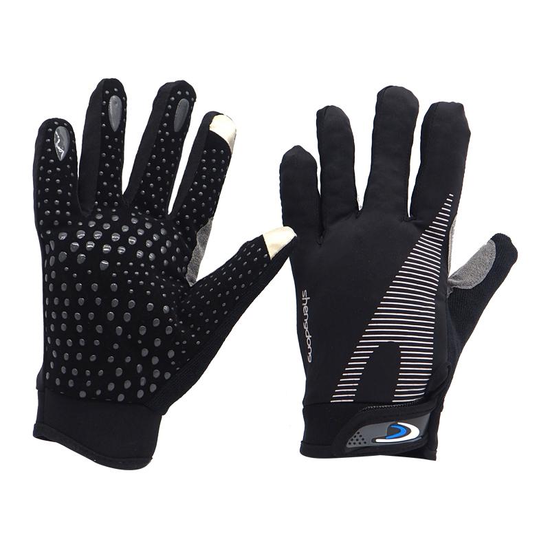 ถุงมือมอเตอร์ไซค์ ถุงมือจักรยาน ถุงมือฟิตเนส ถุงมือออกกำลังกาย ถุงมือเต็มนิ้ว  [BLACK]