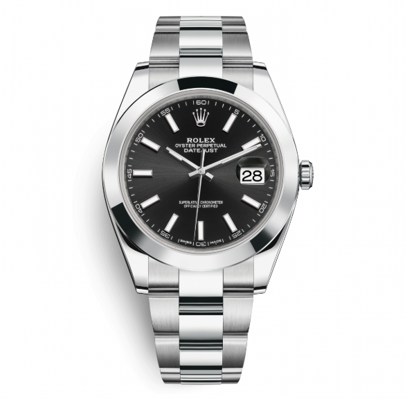 นาฬิกาข้อมือผู้ชายRolex Datejust 41 Steel Black Dial Smooth Bezel Oyster Watch 126300 สินค้าพร้อมกล่องแบรนด์ ประกัน1ปี