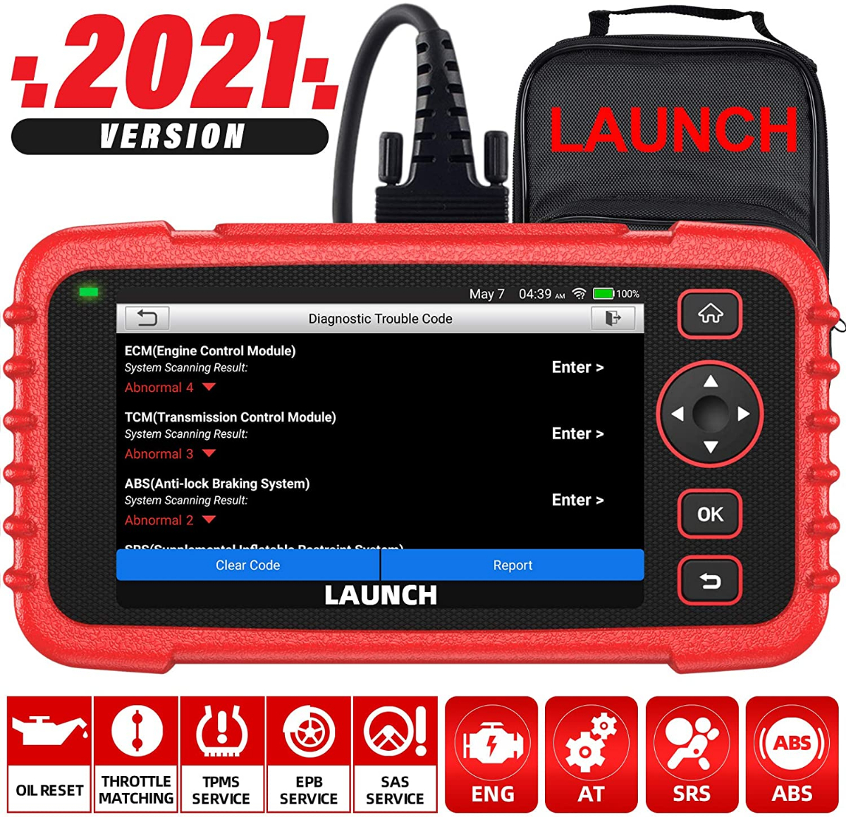 LAUNCH OBD2 Scanner CRP129X 2021 Newest Scan Tool for ENG/ABS/SRS/Transmission Code Reader