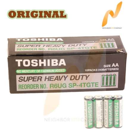 Toshiba ถ่าน ถ่านโตชิบา AA ความจุ Super Heavy Duty Pack 40 ก้อน 1 กล่อง