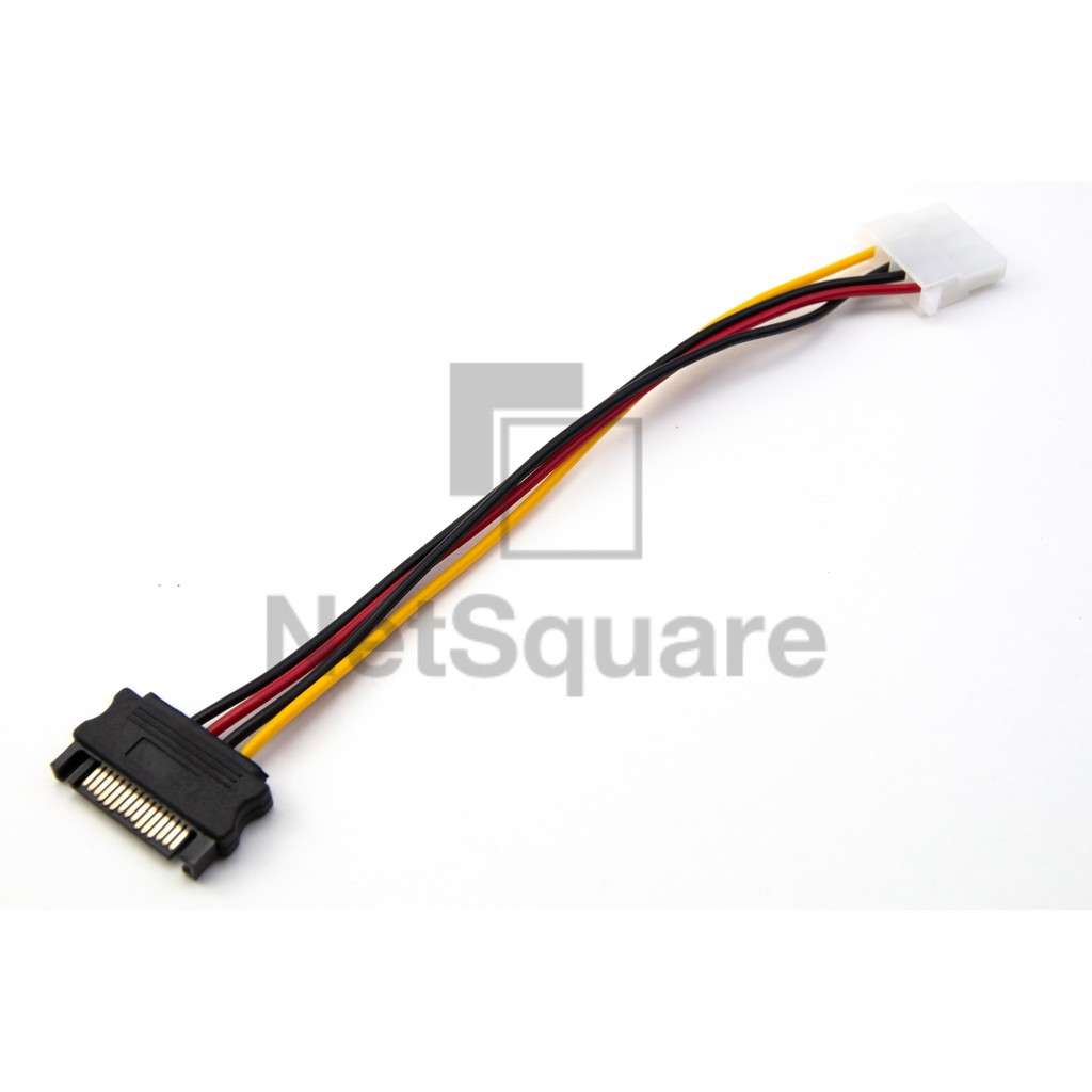 4-Pin IDE Male Molex to 15-Pin SATA Male HDD Power Adapter Cable สาย