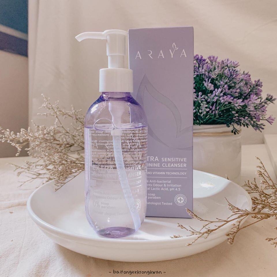 ARAYA(อารยา) ผลิตภัณฑ์ทำความสะอาดจุดซ่อนเร้น ขนาด 200ml. ARAYA Extra Sensitive Feminine Cleanser 200ml.