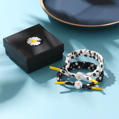 Newest Daisy Knitted Bangle Bracelet Shoelace Weave Wristband KPOP G Dragon Daisy Hand Rope Bracelets Fans Bracelet Jewelry