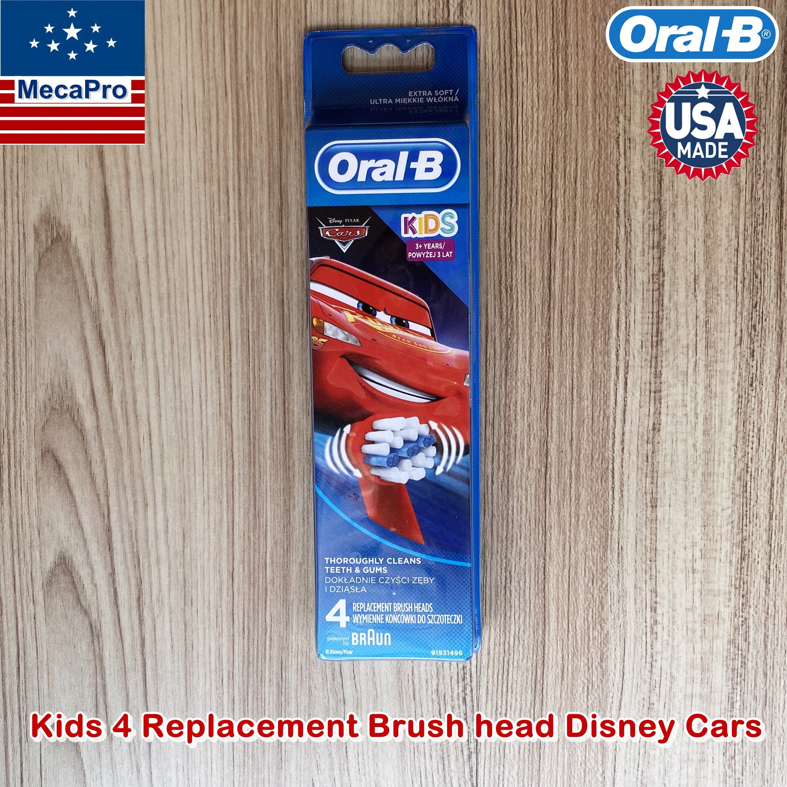 Oral-B® Kids 4 Replacement Brush head Disney Cars หัวแปรงสีฟัน สำหรับเด็ก 4 ชิ้น