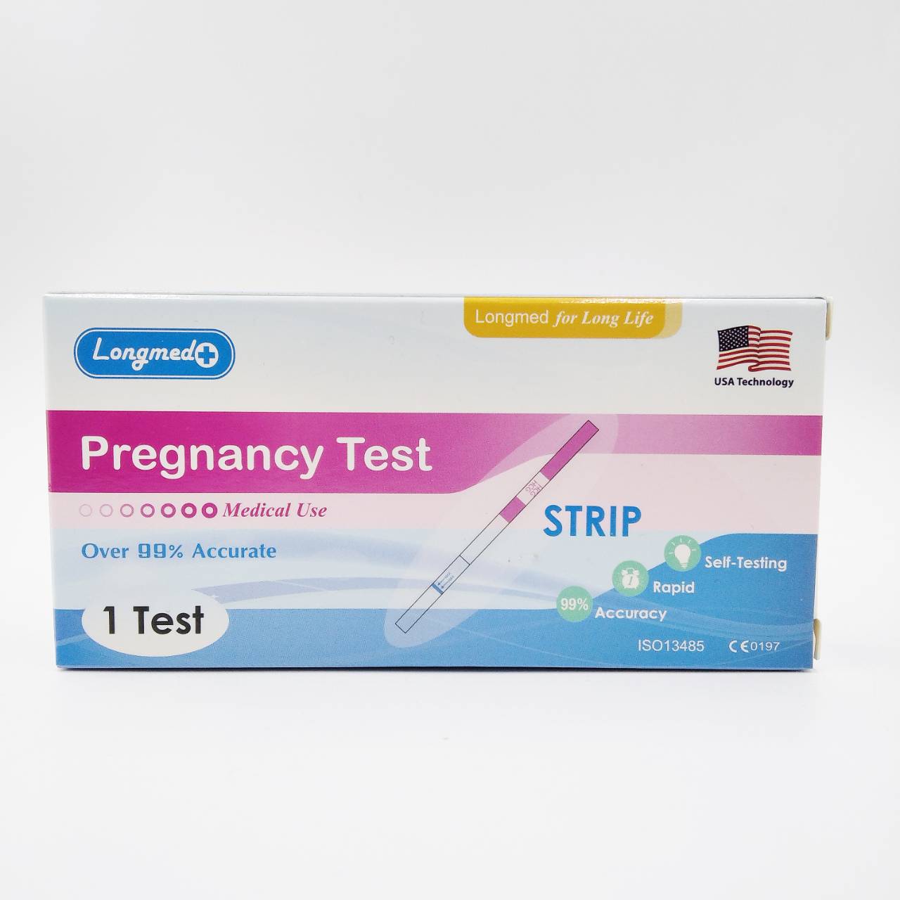 Longmed Pregnancy Test STRIP ชุดตรวจตั้งครรภ์แบบจุ่ม 1 เซต/กล่อง