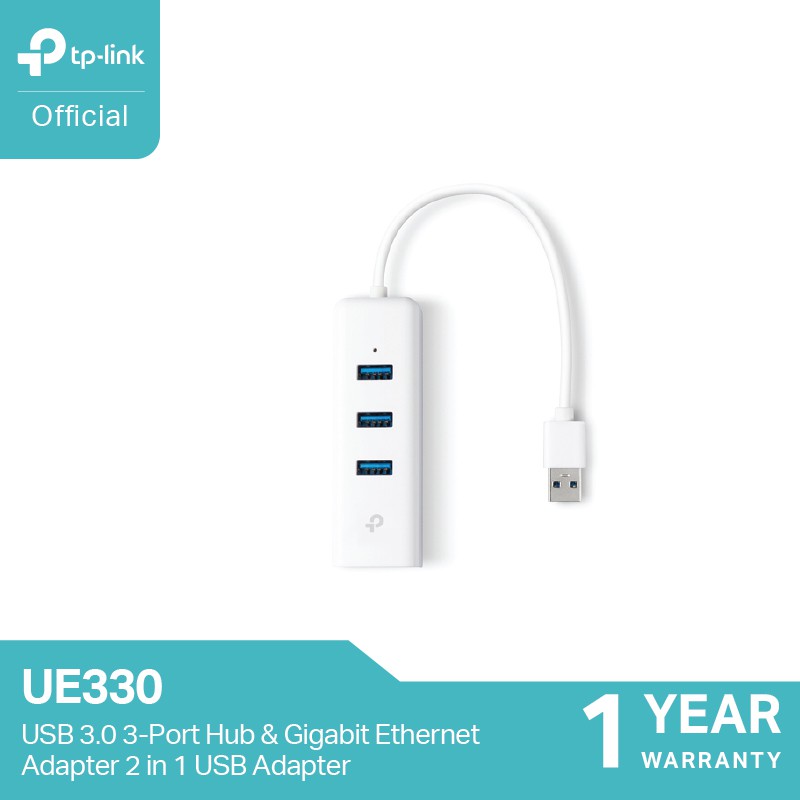 ลดราคา TP-Link UE330 แปลง USB ให้เป็นช่องแลน-USB3.0 -3ช่อง (USB 3.0 3-Port Hub & Gigabit Ethernet Adapter 2 in 1 USB Adapter) #ค้นหาเพิ่มเติม เราเตอร์แบบเสียบแอร์การ์ด ตัวรับสัญญาณ WiFi ปลั๊กอัจฉริยะ