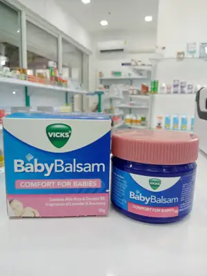 Vicks Baby Balsam วิคส์ เบบี้ บัลแซม 50 กรัม สูตรอ่อนโยน สำหรับเด็กทารกอายุ 3 เดือนขึ้นไป