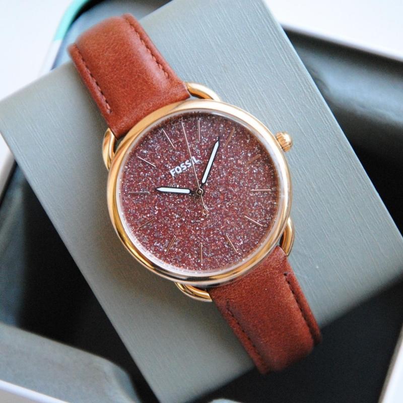Leather Watch Tailor Analog Fossil 