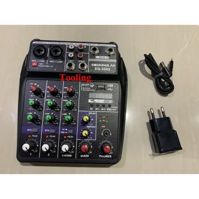 โปรโมชั่น มิกเซอร์ มินิ mini audio mixer 4 channel USB MP3 sound mixer built it Bluetooth ราคาถูก มิกเซอร์ มิกเซอร์ทาดา