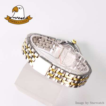AMERICA EAGLE นาฬิกาข้อมือผู้หญิง สายสแตนเลส รุ่น AE021L - SilverGold/Black