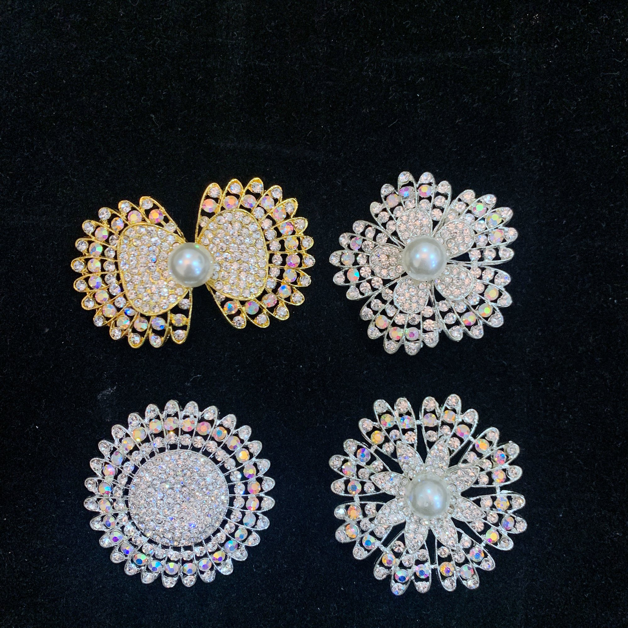 เข็มกลัด Vintage Jewelry ลายดอกไม้ แฟชั่น คลาสสิกเพชรสิทอง เข็มกลัด gold brooch