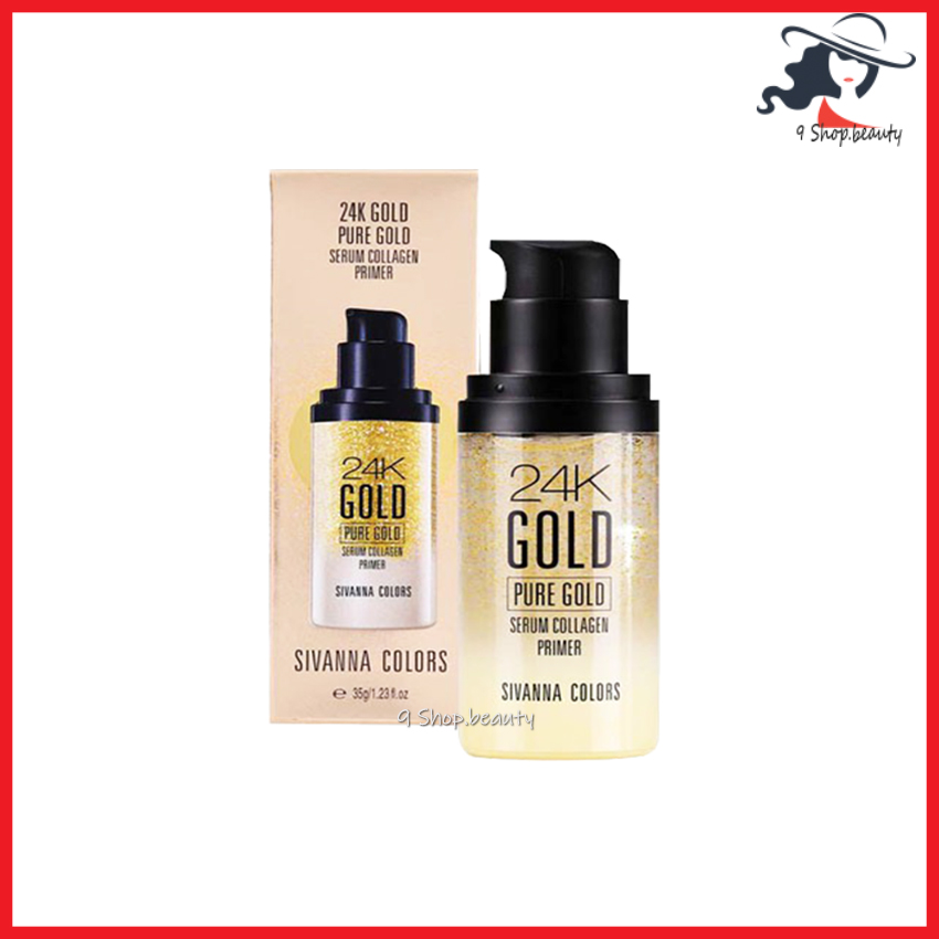 Sivanna Colors 24K Gold Pure Gold Serum Collagen Primer ซิวันนา  คัลเลอร์ส 24 เค โกลด์ เพียว โกลด์ เซรั่ม คอลลาเจน ไพรเมอร์ ( ขนาด 32 กรัม X 1 กล่อง )