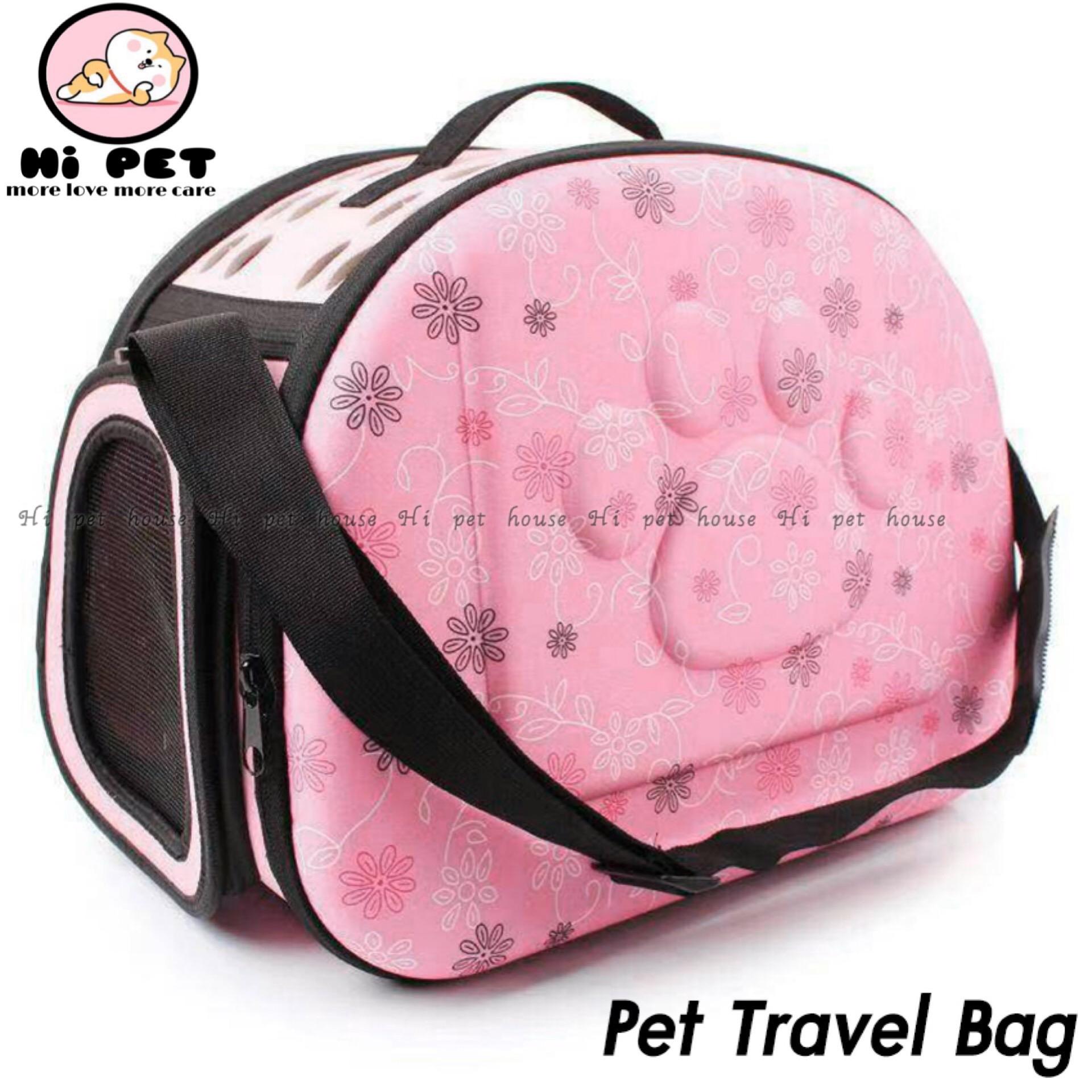 Hi Pet สัตว์เลี้ยง EVA กระเป๋าเดินทางไหล่พับแบบพกพา Breathable กระเป๋ากลางแจ้ง กระเป๋าสัตว์เลี้ยง Pink / S36*20*22