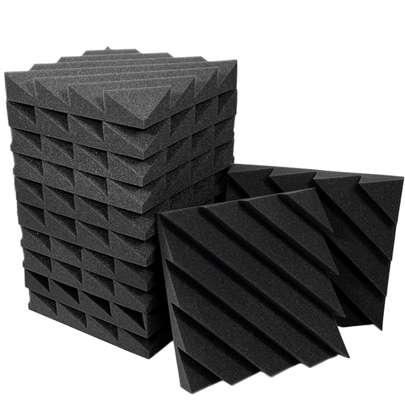 12Pcs Studio Acoustic Foam 12 X 12 X 2 Inch Wedge Tile Soundproof Foam ...