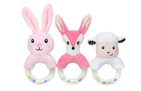 ของเล่นตุ๊กตาเขย่ามือ รูปสัตว์ เสริมพัฒนาการให้ลูกน้อย เขย่าแล้วมีเสียง