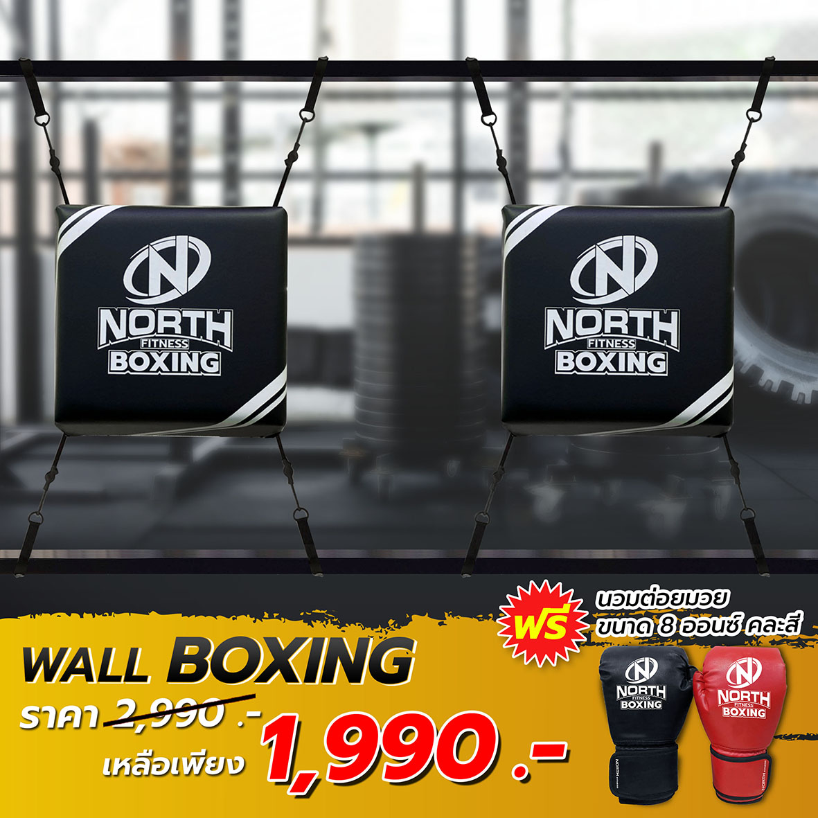 [สั่งวันนี้ พรุ่งนี้ส่ง][สินค้าพร้อมส่ง] North Fitness Wall Boxing เป้าต่อยมวย แบบยึดติดขอบประตู ออกกำลังกาย ซ้อมต่อย