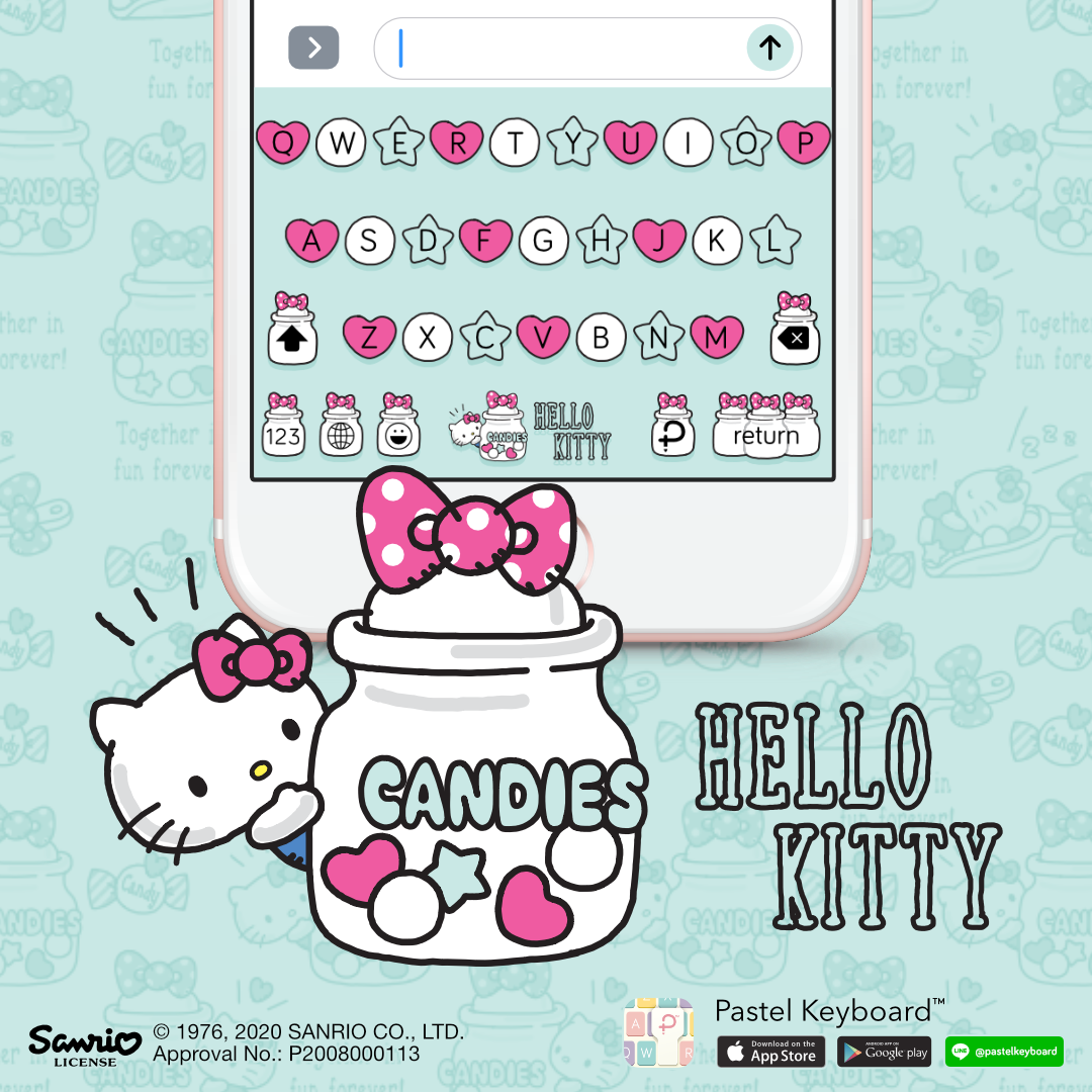 Hello Kitty Candy Jar Keyboard Theme⎮ Sanrio (E-Voucher) for Pastel Keyboard App