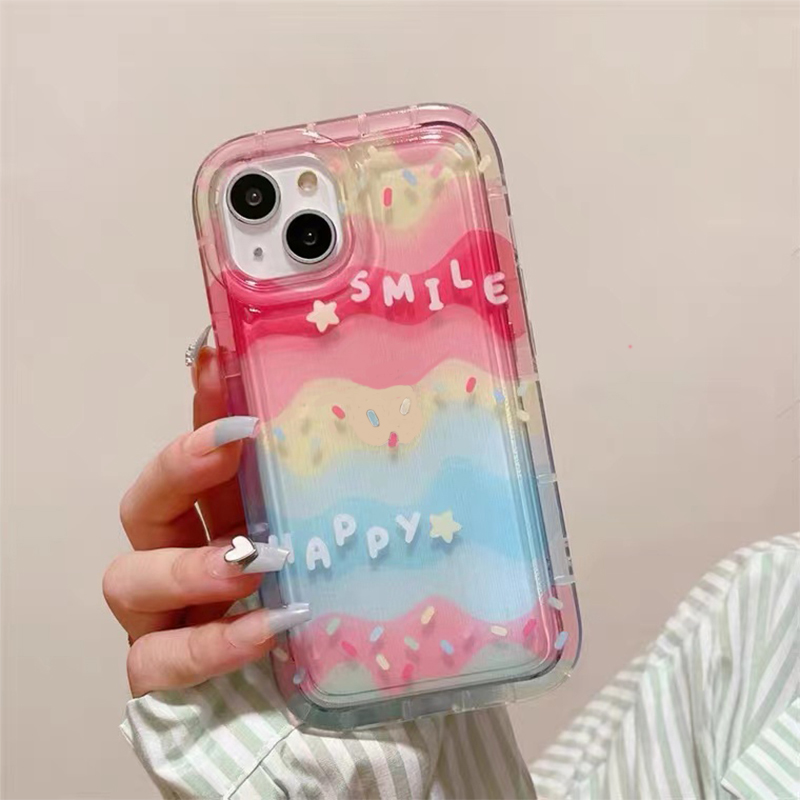 For IPhone 14 Pro Max IPhone Case Thickened TPU Soft Case Clear Case Shockproof Rainbow Compatible with For 13 Pro Max