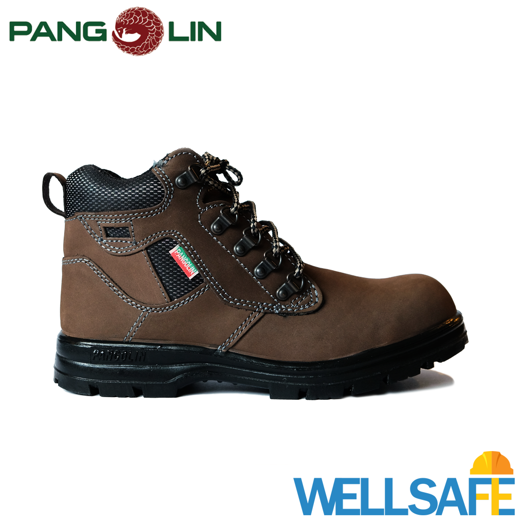 ตัวแทนจำหน่าย! รองเท้าเซฟตี้ PANGOLIN รุ่น 0283U สีน้ำตาล รองเท้านิรภัย แพนโกลิน หัวเหล็ก พื้น PU รองเท้ามาตรฐาน มอก คุณภาพ