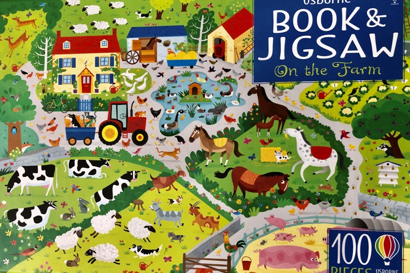 Usnorne  On the farm puzzle book and jigsaw จิ๊กซอว์ เด็ก ฝึกสมาธิ ช่วยลดการเล่นเกมส์ของลูกๆ