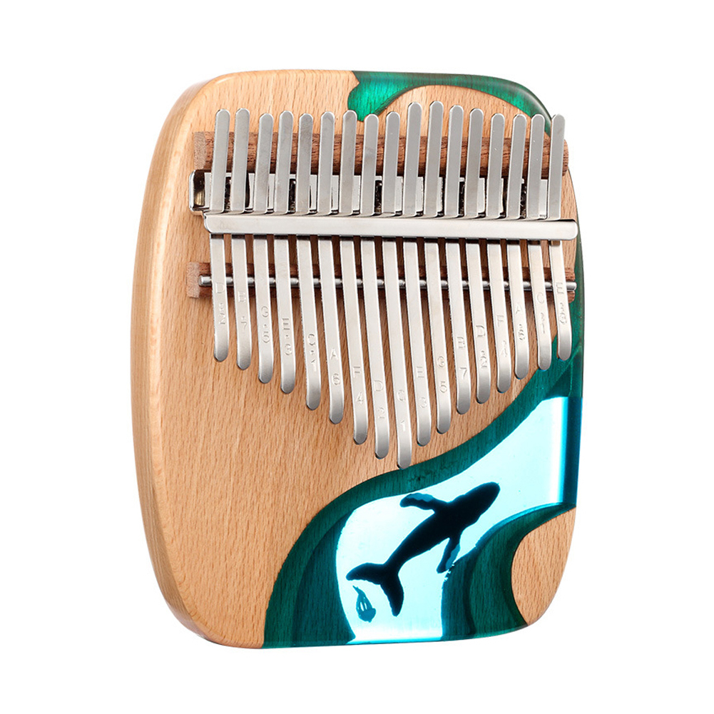Large Portable Music Instrument HLURU Kalimba Black Walnut Curly Figure Keyboard Thumb Piano Chamfer ...