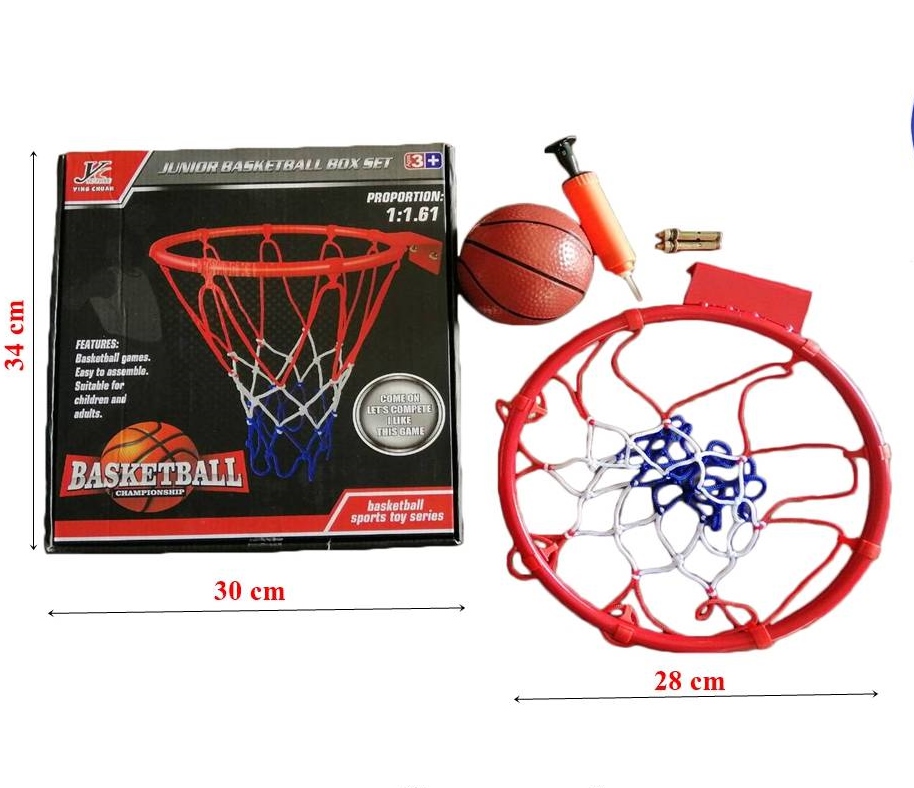 ห่วงบาสเกตบอล แป้นบาสแบบติดผนัง เป้าหมายสุทธิ สินค้ากีฬา ห่วงบาสเกตบอล ตะกร้าในร่มและกลางแจ้ง Basketball