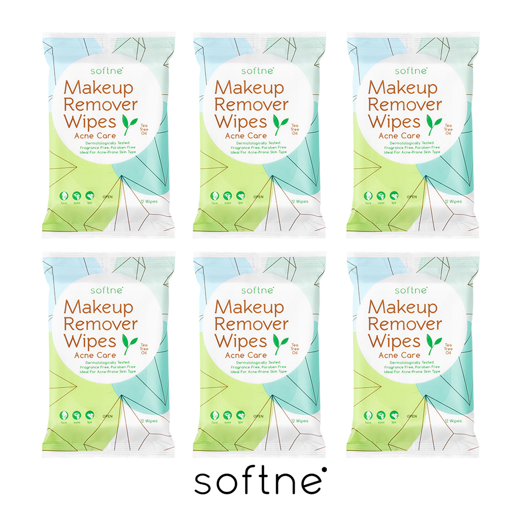 SOFTNE (6 ซอง) Softne Makeup Remover Wipes Ance Care ซอฟท์เน่ เมคอัพ