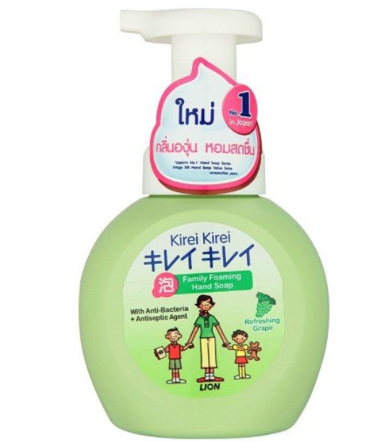 Kirei Kirei โฟมล้างมือคิเรอิคิเรอิ หัวปั๊ม Family Foaming Hand Soap 250 ml. (กลิ่นองุ่น)