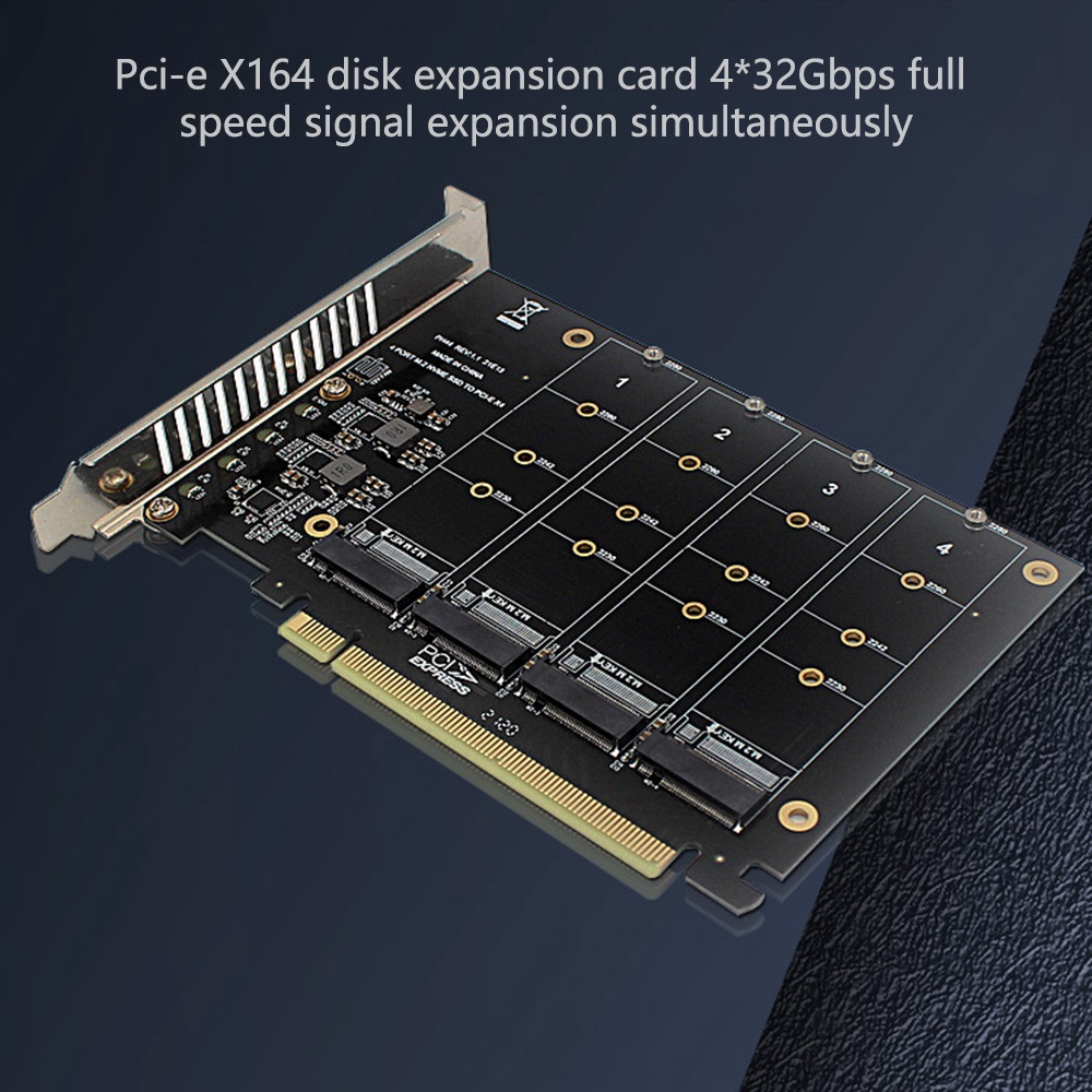 4-Disk NVME RAID PCI-E X16 Dapter Card Array Expansion Card Support M. 2 NVME Protocol SSD M.2 PCI-E Equipment