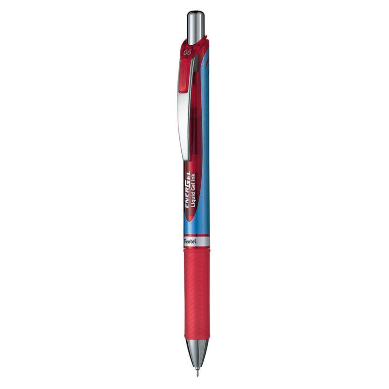 Electro48 เพนเทล ปากกาหมึกเจลแบบกด รุ่น Energel BLN75-B 0.5 มม. หมึกเจลสีแดง