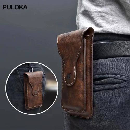 PULOKA 4.7-6.5 inches Phone Pouch Belt Waist Bag Hook Clip Holster Case Leather 2 Po Universal Sports Or Mobile Phone Pocket