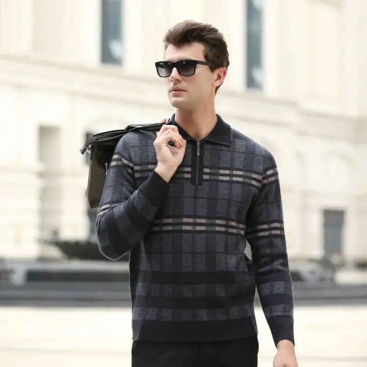 mens plaid turtleneck
