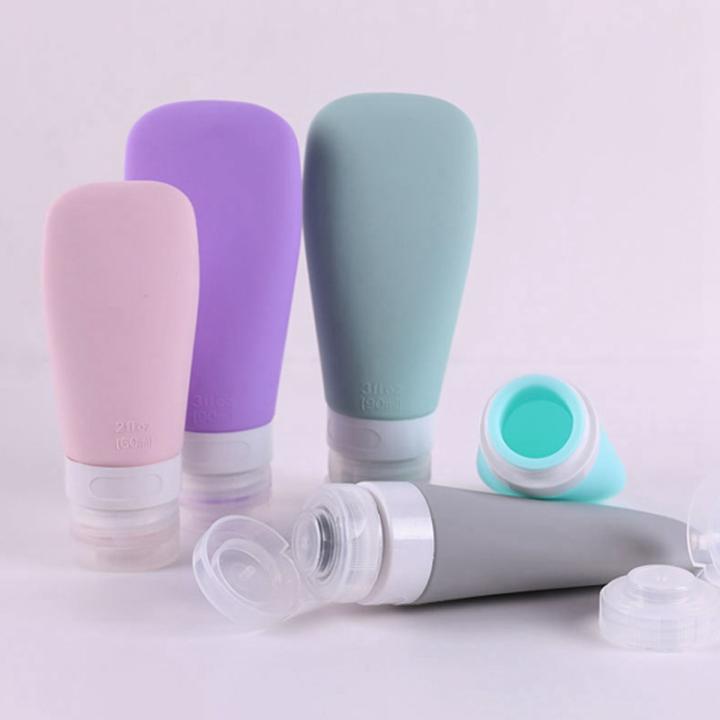 4Pcs/Set Silicone Refillable Travel Bottles Set Essence Shampoo Shower