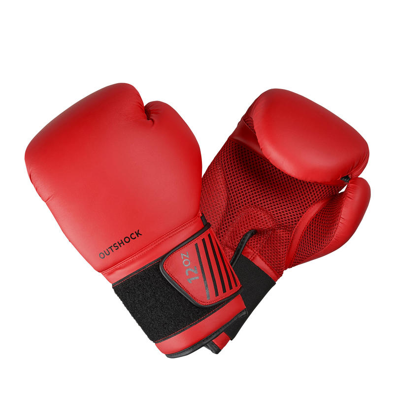 นวมชกมวย สำหรับนักชกมือใหม่ OUTSHOCK รุ่น 100 (สีแดง) Beginner Boxing Gloves