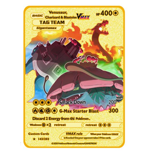 Giratina V Pokemon Metal Cards DIY 10000 Point Arceus Vmax Lugia Charizard  Rayquaza English Golden Game