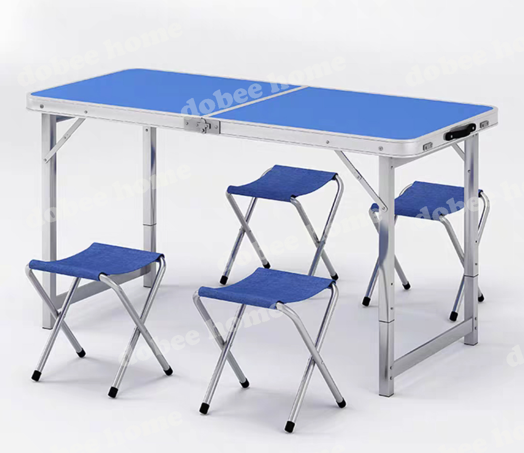 โต๊ะปิคนิค โต๊ะสนาม โต๊ะพับ ขายของ โต๊ะพับได้ อลูมิเนียม ปรับความสูงได้ 120x60x70 แบบกระเป๋าพกพา