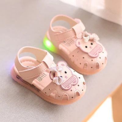 Princess Sandals 2021 New Led Sandals for Girl Infant Baby Toddler Shoes 10 Months Fashion Soft Soles Non-slip 0-1-2 Years Old