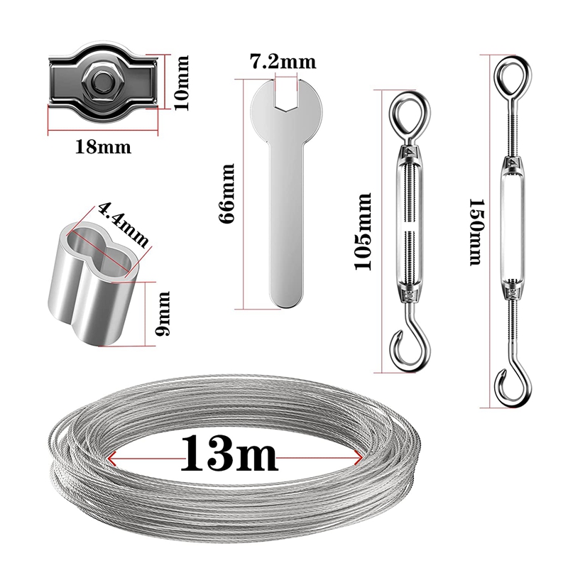 Toggle For Wire Rope Wire Rope Climbing Aid Wire Rope 304 Stainless Steel Cable, 2Mm ...