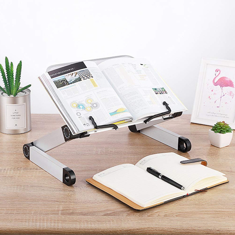 Adjustable Book Stand Height and Angle Adjustable Ergonomic Book Holder Aluminum Book Holder Student with Desktop Book Folder