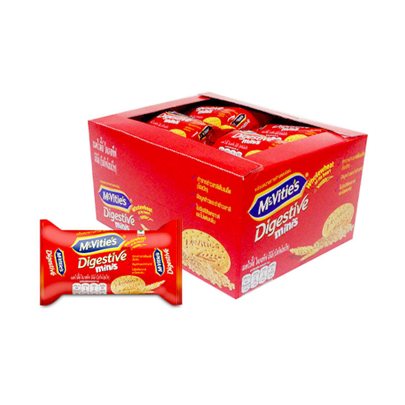 Mcvitie's Digestive Delicious Wheat Biscuits 32.5×12pcs. แมคไวตี้ส์ ไดเจสทีฟ บิสกิตโฮลวีท 32.5กรัม×12ชิ้น