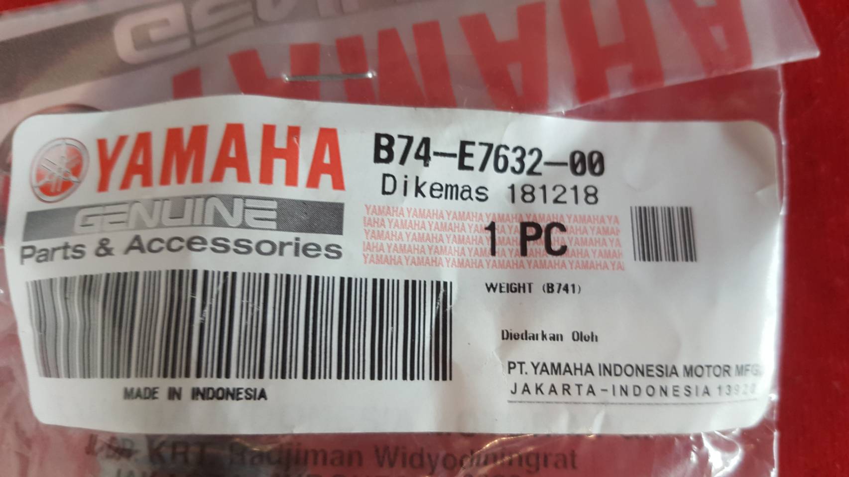 เม็ดตุ้มน้ำหนัก XMAX300 (ของแท้ 100%) YAMAHA XMAX300 (ขาย 1 ชุด 6 เม็ด) B74-E7632-00