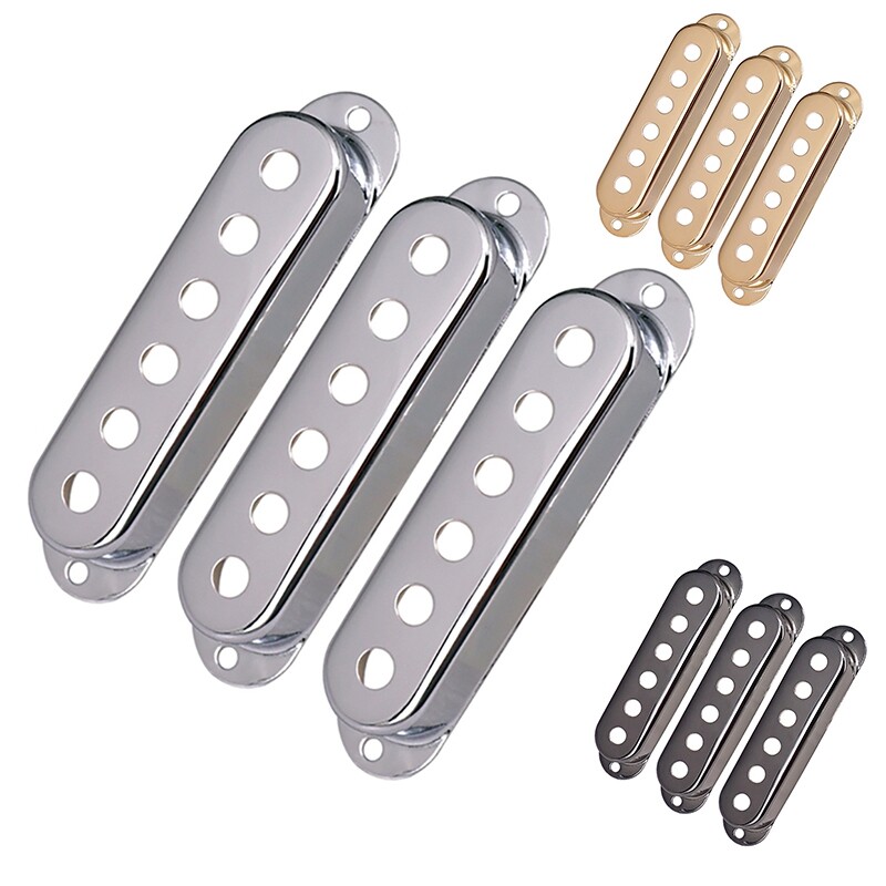 3Pcs Open Brass Single Coil Guitar Single Pickup Covers 48/50/52mm for ST SQ Electric Guitar Accessories