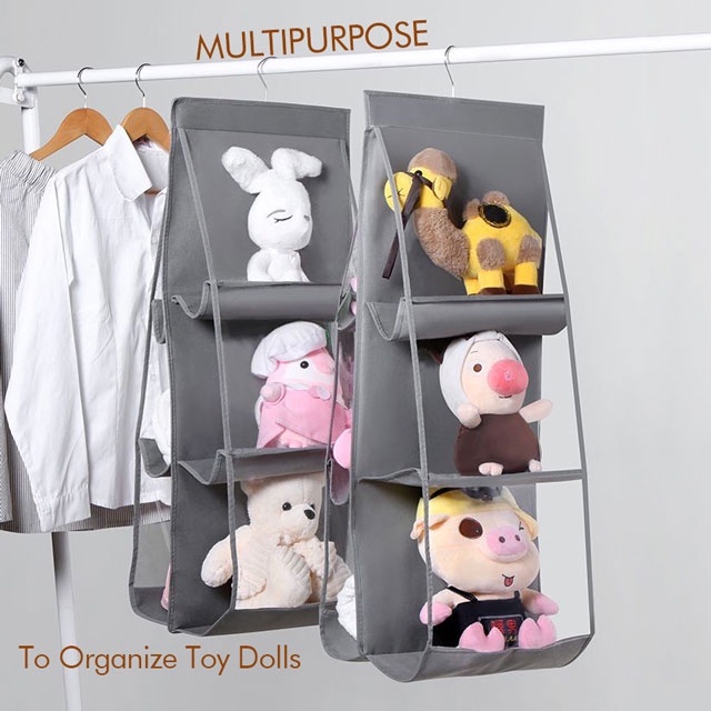 8 Grids Women Bag Organizer Storage Hanging Antidust Shelf Tote Bag