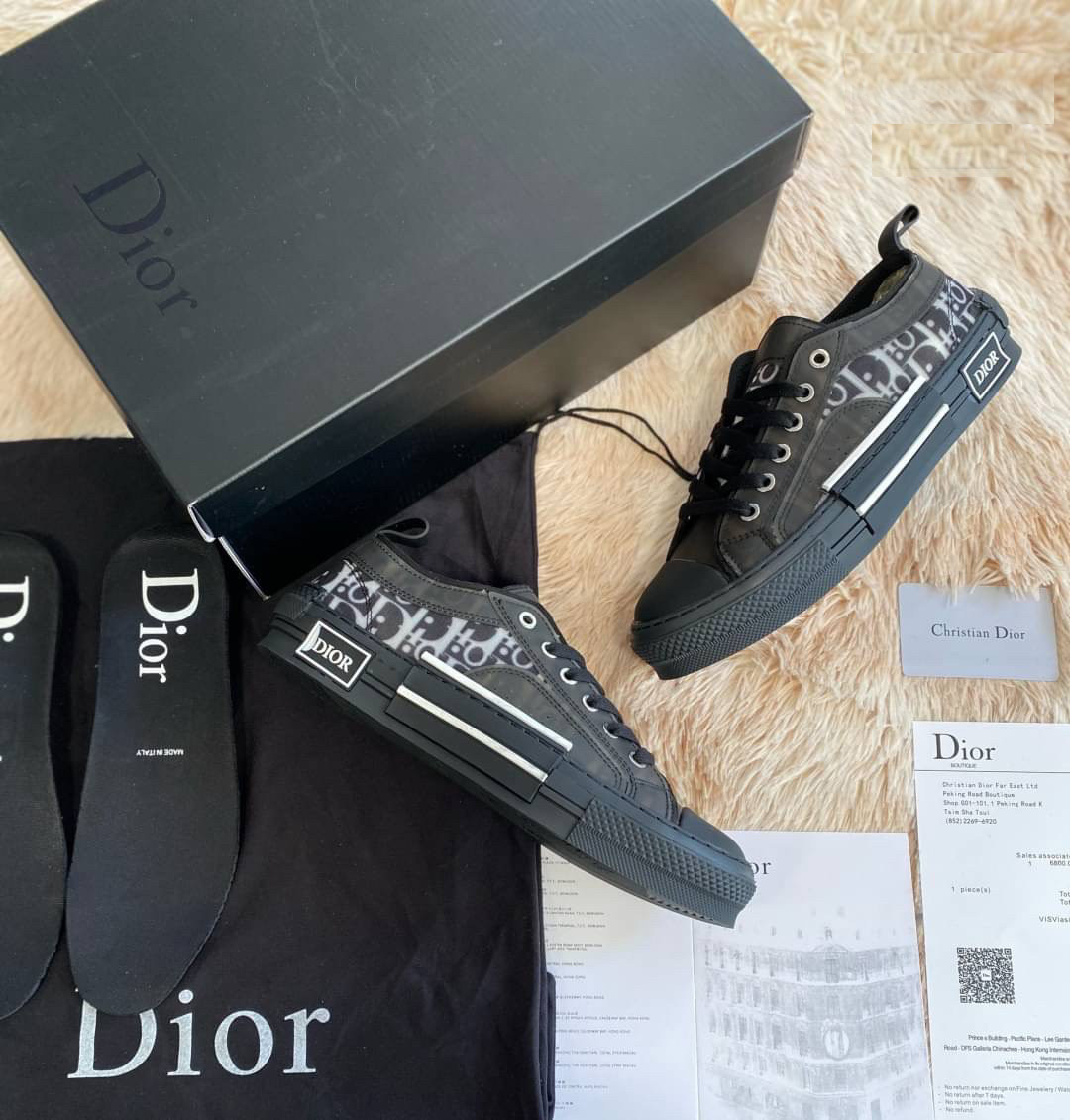 รองเท้าผ้าใบ Dior Oblique B23 สี Black LOW Top