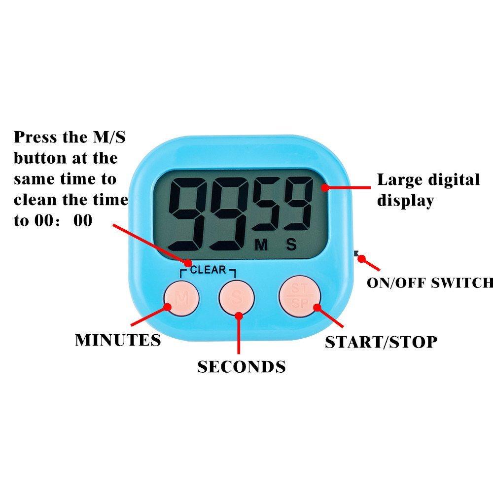 US Large LCD Digital Kitchen Egg Cooking Timer Count Down Clock Alarm Stopwatch
