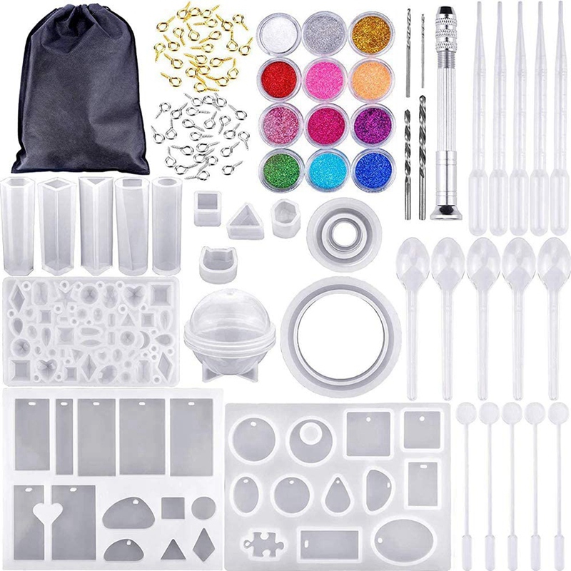 159 PCS Resin Earring Mold Kit Silicon Casting Molds Set and Tools