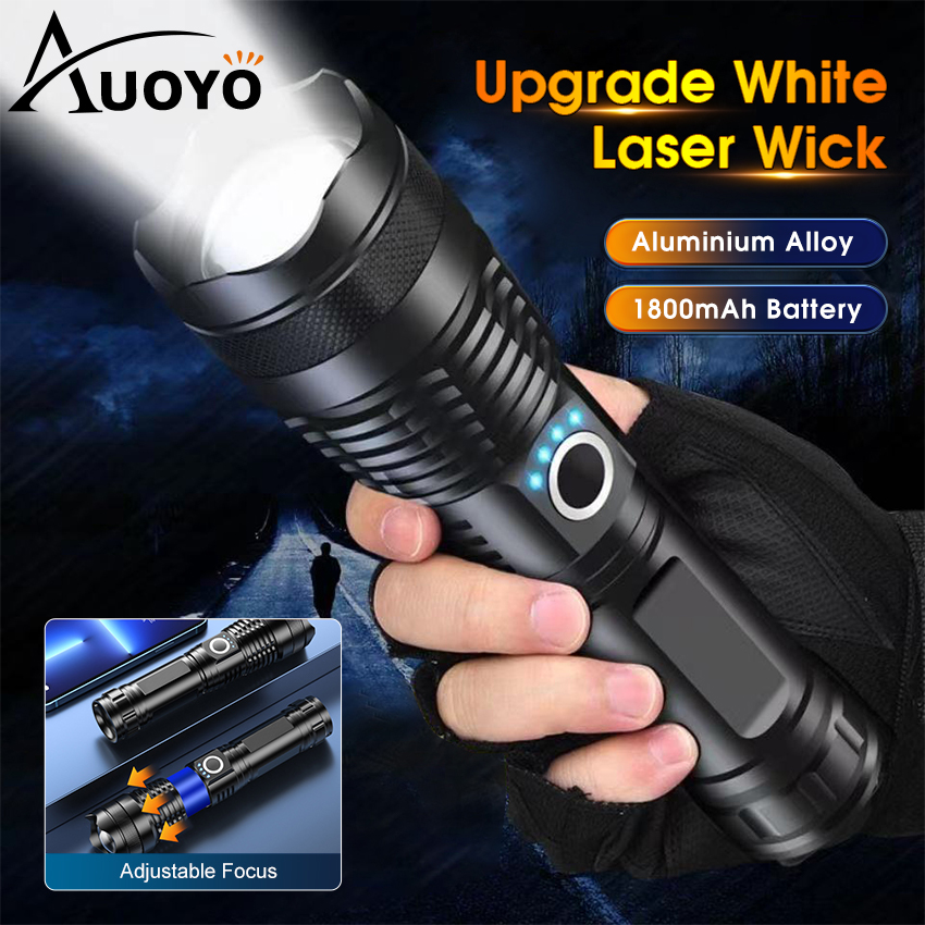Auoyo immitate P50 strong light ultra bright portable multi-function flashlight remote display charging waterproof outdoor flashlight camping outdoor lamp waterproof torchlight