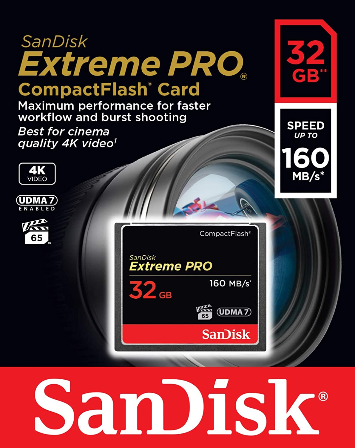 (พร้อมส่ง) Sandisk CF Card Extreme Pro 32GB speed up to160mb/s การ์ด CF ประกันศูนย์ไทย ตลอดอายุการใช้งาน รุ่น SDCFXPS_032G_X46 by MP2002